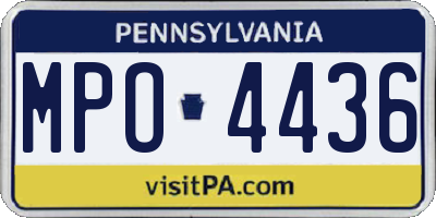 PA license plate MPO4436
