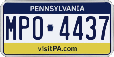 PA license plate MPO4437