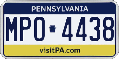 PA license plate MPO4438