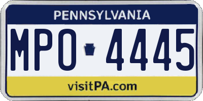PA license plate MPO4445