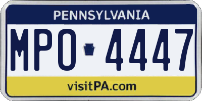 PA license plate MPO4447