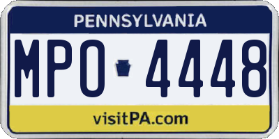PA license plate MPO4448