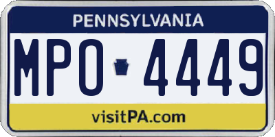 PA license plate MPO4449
