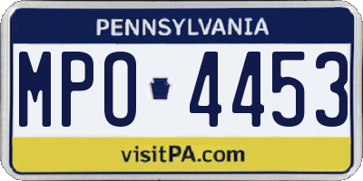 PA license plate MPO4453