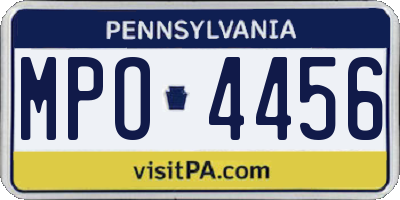 PA license plate MPO4456