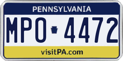 PA license plate MPO4472
