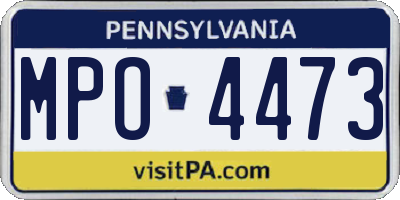 PA license plate MPO4473