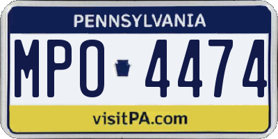 PA license plate MPO4474