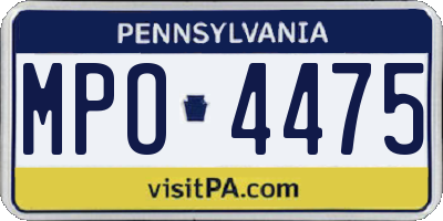 PA license plate MPO4475
