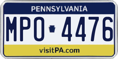 PA license plate MPO4476