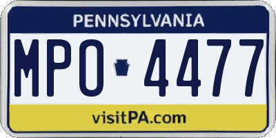 PA license plate MPO4477