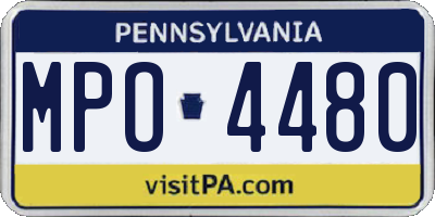 PA license plate MPO4480
