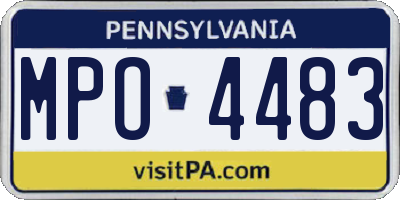 PA license plate MPO4483