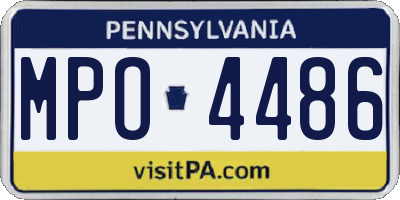 PA license plate MPO4486