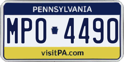 PA license plate MPO4490