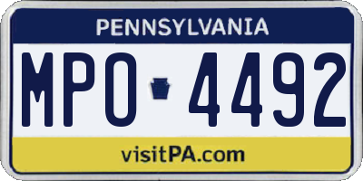 PA license plate MPO4492