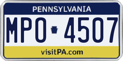 PA license plate MPO4507