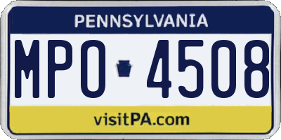 PA license plate MPO4508