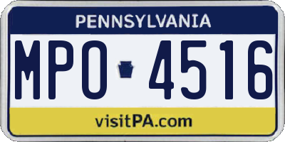 PA license plate MPO4516