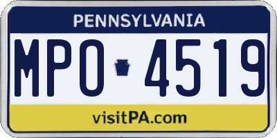 PA license plate MPO4519