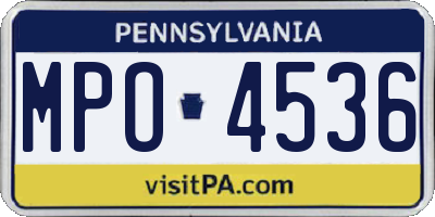 PA license plate MPO4536