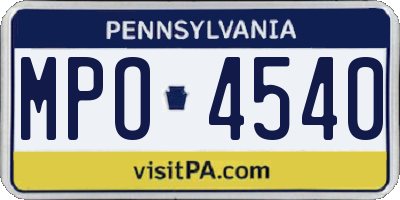 PA license plate MPO4540