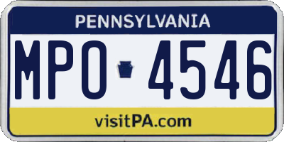 PA license plate MPO4546