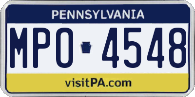 PA license plate MPO4548