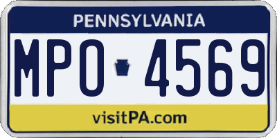 PA license plate MPO4569