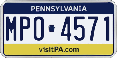 PA license plate MPO4571