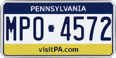 PA license plate MPO4572
