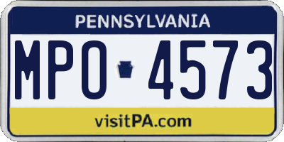 PA license plate MPO4573