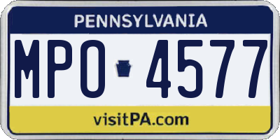 PA license plate MPO4577
