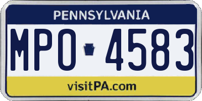 PA license plate MPO4583
