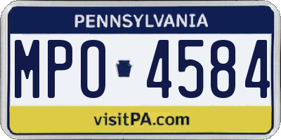 PA license plate MPO4584