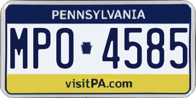 PA license plate MPO4585