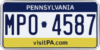 PA license plate MPO4587