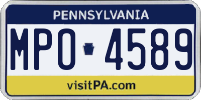 PA license plate MPO4589