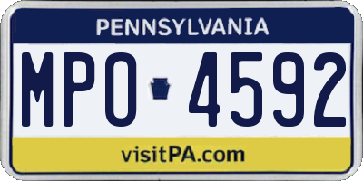 PA license plate MPO4592