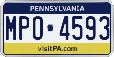 PA license plate MPO4593