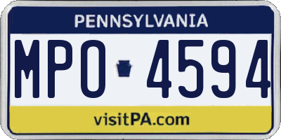 PA license plate MPO4594