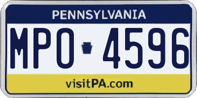 PA license plate MPO4596
