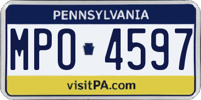 PA license plate MPO4597