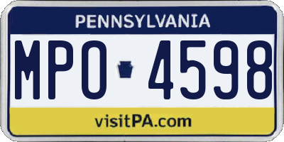 PA license plate MPO4598