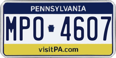 PA license plate MPO4607