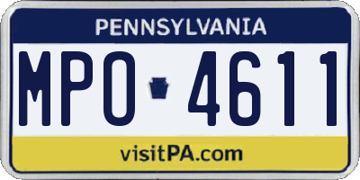 PA license plate MPO4611