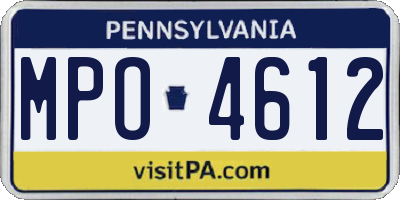 PA license plate MPO4612