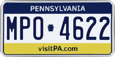 PA license plate MPO4622