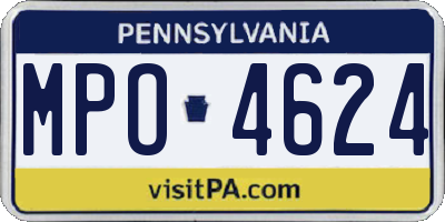 PA license plate MPO4624