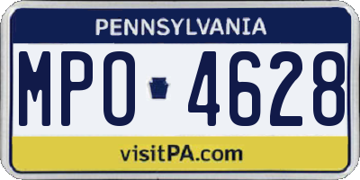 PA license plate MPO4628